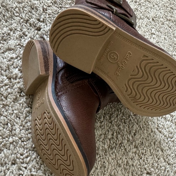 Cat & Jack Brown Boots Toddler Leather Boots Toddler Winter Boots size 5 - Picture 7 of 11